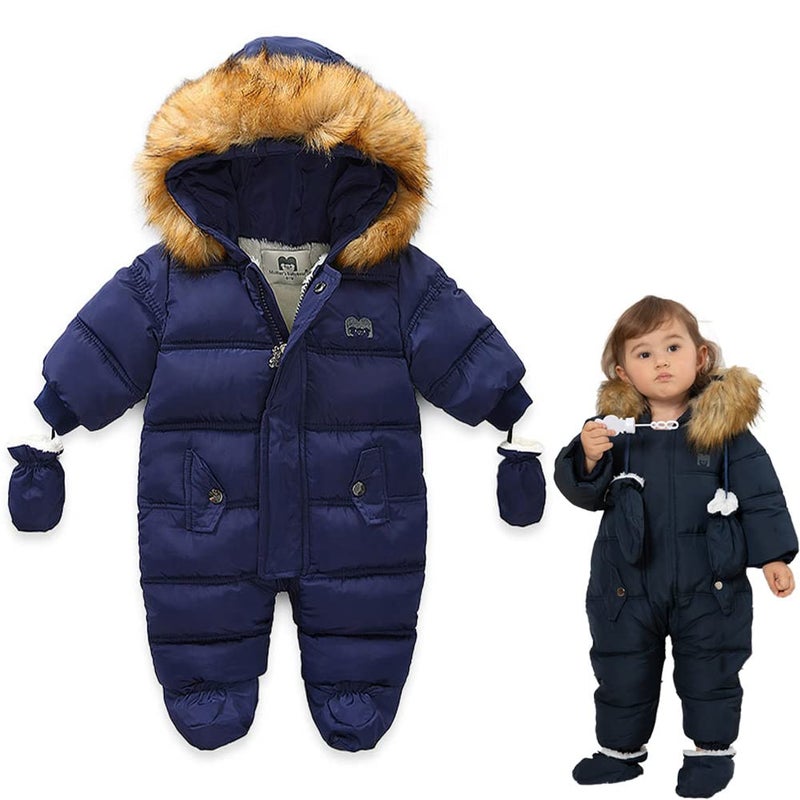 XIFAMNIY Baby Girls and Boys Snowsuit Winter suits Jumpsuit Outwear Hooded Footie Snow suits - Image 1